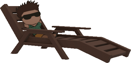 Lucas, animated, in a chair